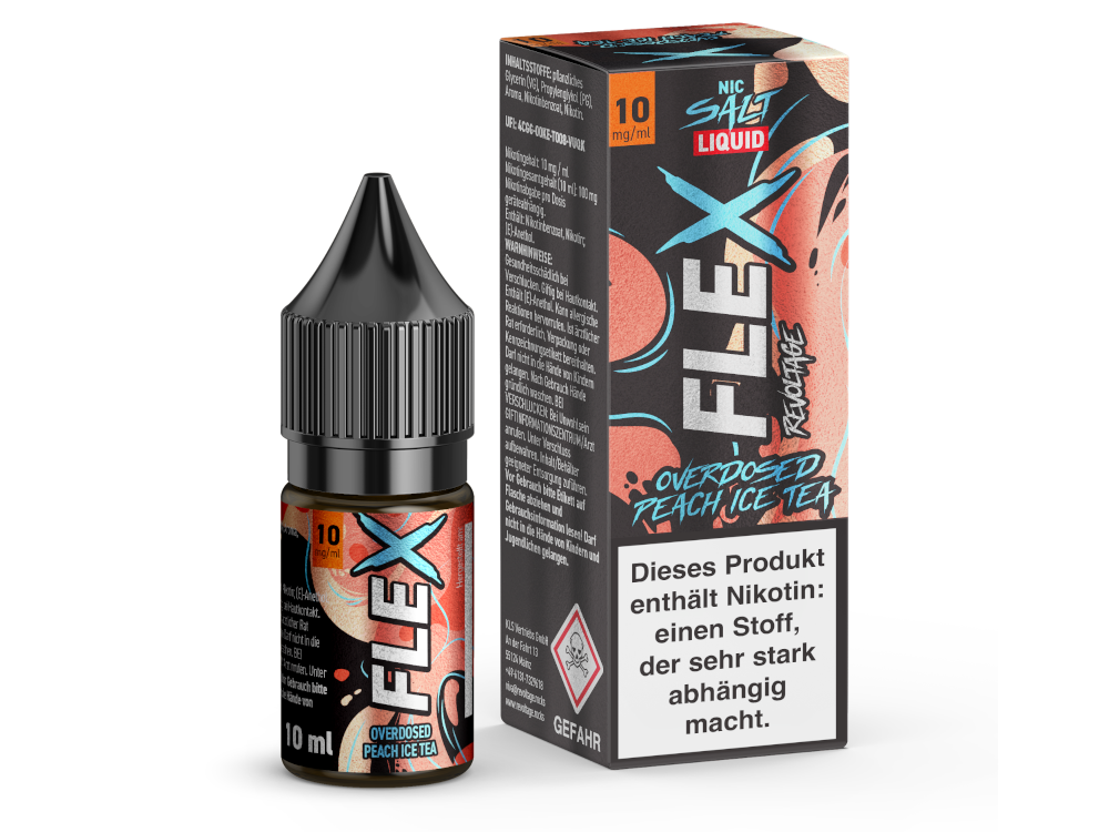Revoltage FLEX Liquid - Overdosed Peach Ice Tea NicSalt