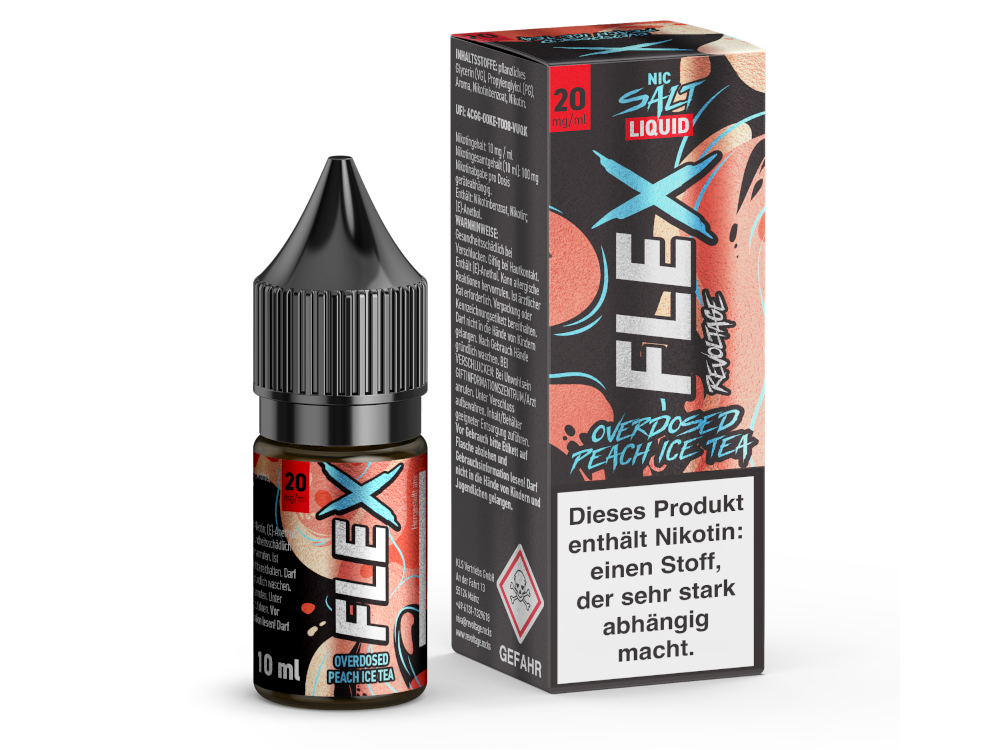 Revoltage FLEX Liquid - Overdosed Peach Ice Tea NicSalt