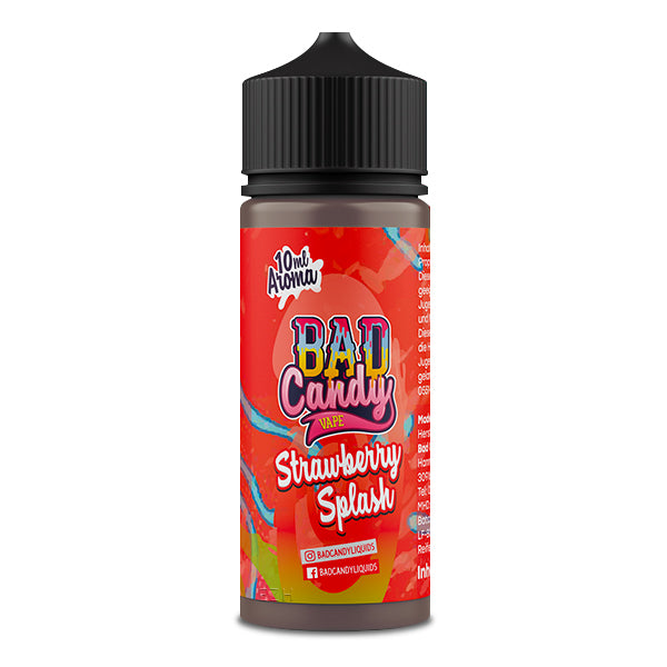 Erdbeer Liquid, Erdbeer-Zitrone E-Liquid, Fruchtig-kühles Aroma, Erfrischendes Longfill, Deutsche Premium-Liquids, Sommer-Vape, Cooling ohne Menthol, Bad Candy Strawberry Splash.