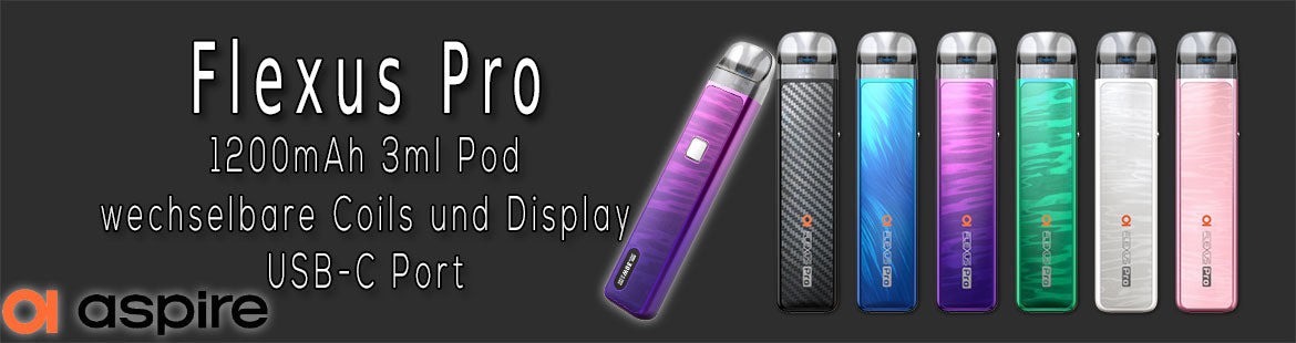 Aspire Flexus Pro Pod Kit - 3ml Pod, USB-C und Display