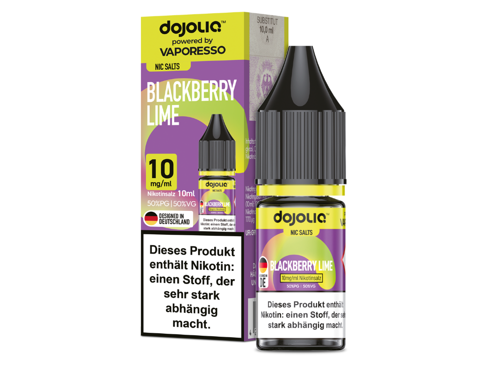 Brombeere Limette Liquid, Herb-frisches Nikotinsalz, Pod Liquid 20mg, Erfrischendes E-Liquid, Dojoliq Blueberry Lime, Vaporesso Salz, Beere-Zitrus Aroma