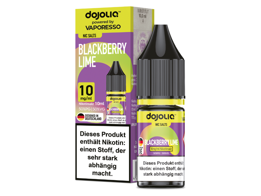Brombeere Limette Liquid, Herb-frisches Nikotinsalz, Pod Liquid 20mg, Erfrischendes E-Liquid, Dojoliq Blueberry Lime, Vaporesso Salz, Beere-Zitrus Aroma