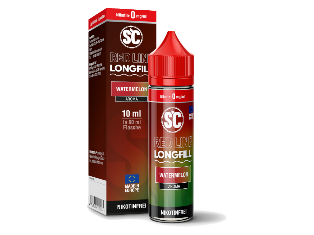 SC Red Line Longfill - Watermelon. 10ml Aroma zum mischen für ein fertiges 60ml Liquid.