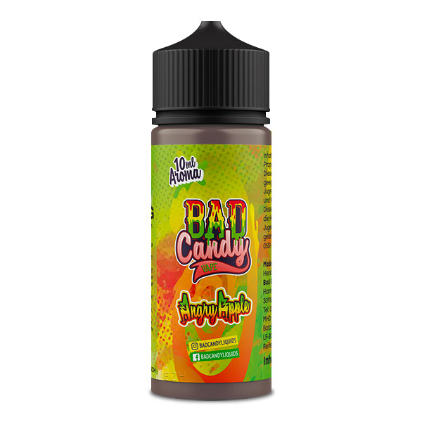 Sauer-fruchtiges Liquid, Grüner Apfel Kiwi, Deutsches Longfill, Sub-Ohm Aroma, Fruchtduell Liquid, saure E-Zigarette, Alltagsliquid, Bad Candy Angry Apple.