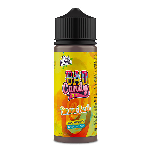 Bananen Milchshake Liquid, Cremiges Dessert Aroma, Vanille-Banane E-Liquid, Deutsche Longfills, Süßes Sub-Ohm Liquid, Vegan dampfen, Bad Candy Banana Beach.